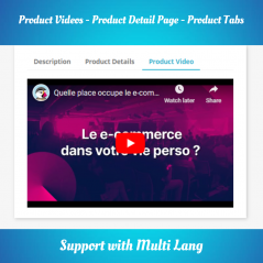 Prestashop Product Video - Embed Youtube, Vimeo, Link